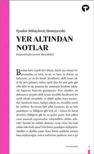 Yer Altından Notlar kitabının kapağı